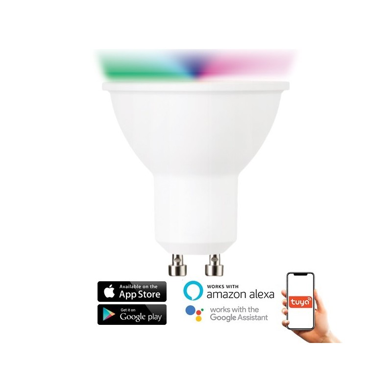 lluvia Método Mezclado Bombilla LED GU10 Dimable RGB+CCT 5W 500LM SmartHome WiFi Compatible con  Alexa y Google Home